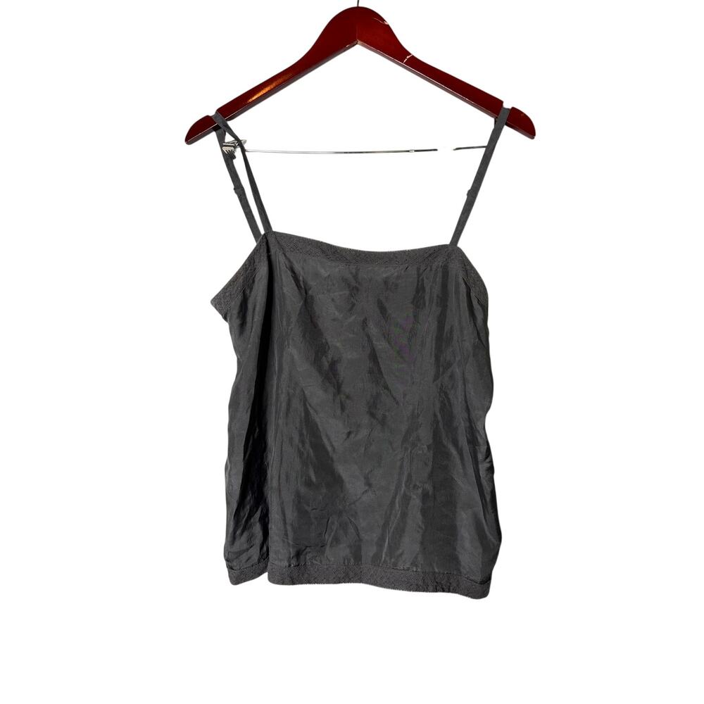 Eileen Fisher grey 100% silk camisole top sz M